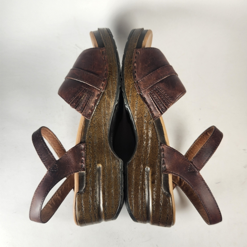 DANSKO Women's Melina Waxy Bark Sandal 39 / 9 Brown Leather Comfort Casual Shoe - Picture 5 of 10